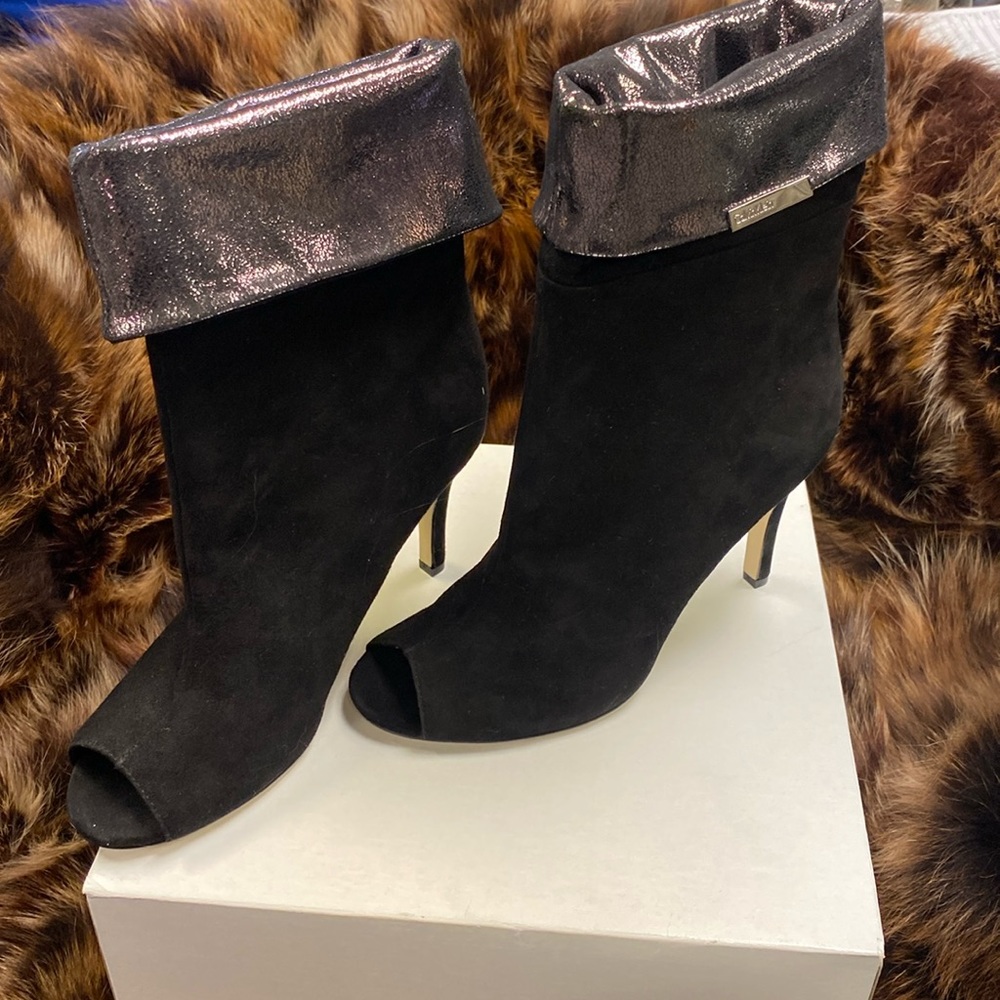 Calvin Klein peep toe booties